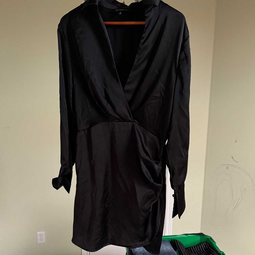 Elegant Black Women's Shirt Dress